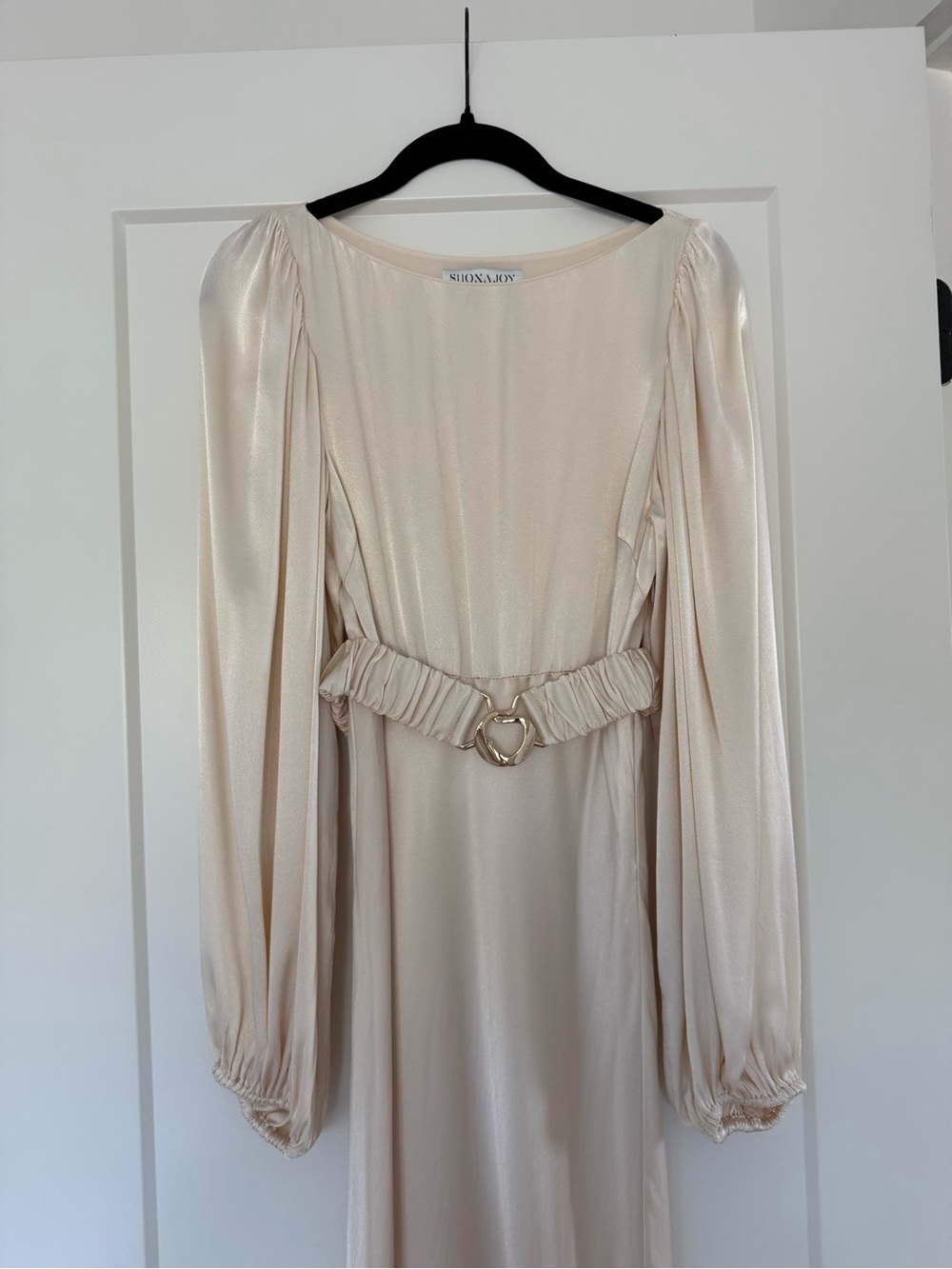 Shona Joy La Lune Balloon Sleeve Midi Dress With Belt